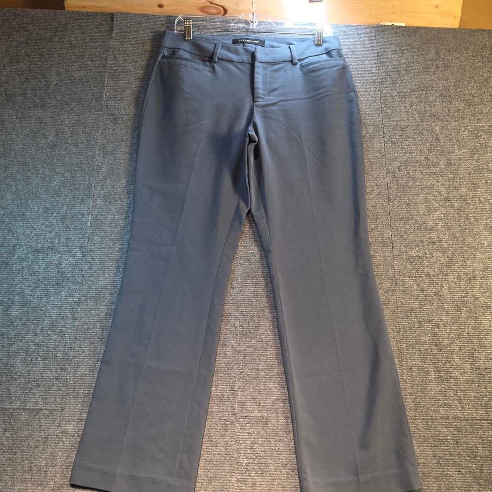 Liverpool Kelsey Trousers Women 6P Blue Gray Excellent Stretch Knit Petite
